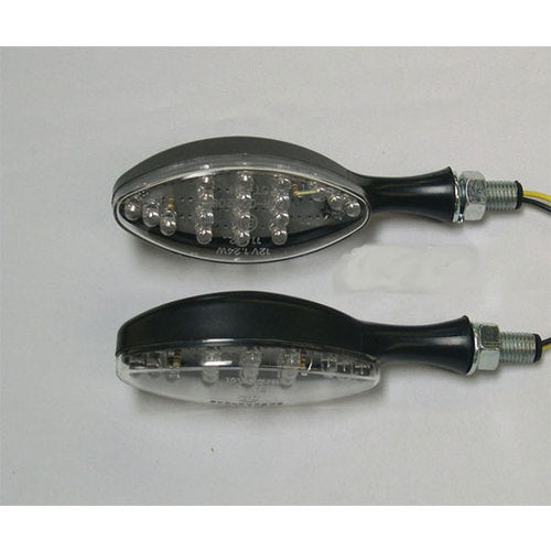 INSTOCK DMP LED Marker Lights Large Oval Universal Black W/ Clear Lens - 900-0020