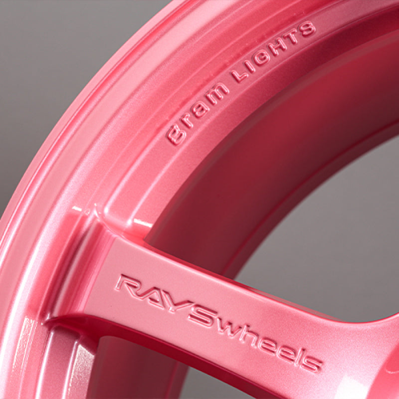 Gram Lights 57CR 18x8.5 +37 5x114.3 Sakura Pink Wheel (w/ Center Cap & No. 21 BK Air Valve)