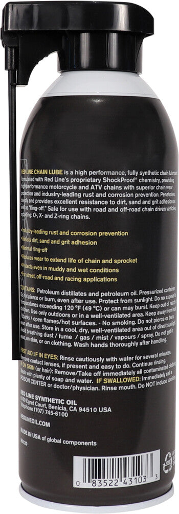 Red Line Chain Lube Aerosol 13oz Choose Quantity 1/2/4/6/12 - 43103