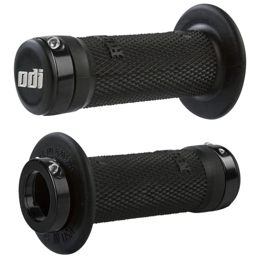 Odi BMX Lock-On Ruffian Mini Grips Bonus Pack with Plugs, Black, 100mm