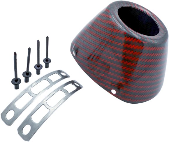 FMF Offroad Factory 4.1 End Caps CARBON CAP 4.1 NEW STYLE RED CARBON End Cap - 040695