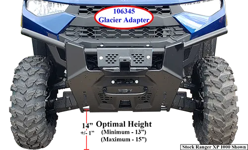 INS KFI 18+ Polaris Ranger 1000/ Crew/XP/XP Crew Pro 2.0 Swift Latch STD- Sq Tube Plow Mount Adapter - 106345