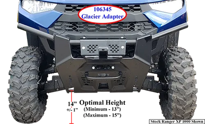 INS KFI 18+ Polaris Ranger 1000/ Crew/XP/XP Crew Pro 2.0 Swift Latch STD- Sq Tube Plow Mount Adapter - 106345