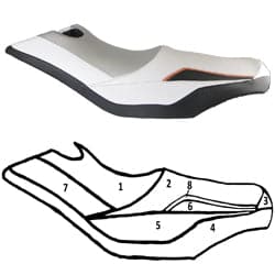 Seat Cover for Sea-Doo 2009-2010 GTI 130/GTI SE 130/2009-2010 GTI SE 155/2011 GTS Pro 130/2009
