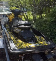 Hydro-Turf Mats Sea Doo RXP - RXP X HT891 YELLOW CAMO GROOVE W/ 3m backing