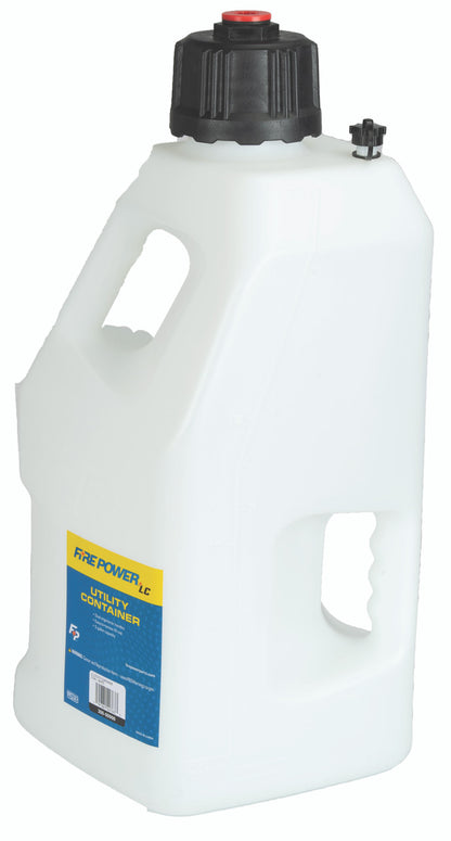 INS Firepower LC MX ATV UTV Utility 5 Gallon Fuel Gas Can Jug WHITE w/ 12" HOSE - 300-00900