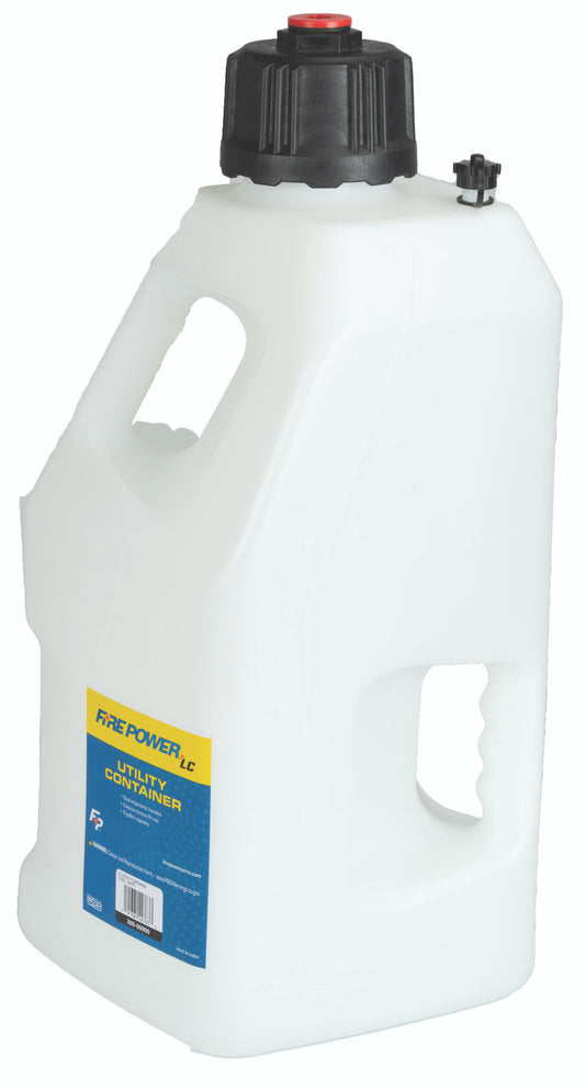INS Firepower LC MX ATV UTV Utility 5 Gallon Fuel Gas Can Jug WHITE w/ 12" HOSE - 300-00900