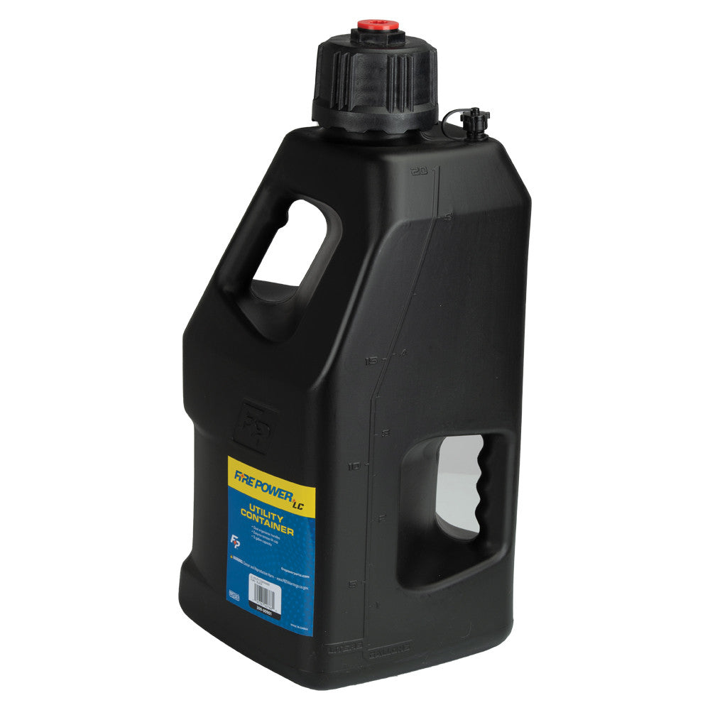 INS Firepower LC MX ATV UTV Utility 5 Gallon Fuel Gas Can Jug BLACK w/ 12" HOSE - 300-00901