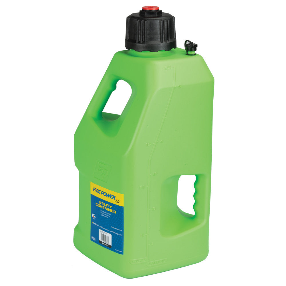 INS Firepower LC MX ATV UTV Utility 5 Gallon Fuel Gas Can Jug GREEN w/ 12" HOSE - 300-00903