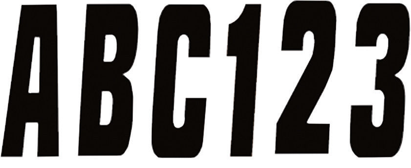 Hardline Boat Lettering Registration Kit 3 in. - 350 Black Solid - BLK350EC