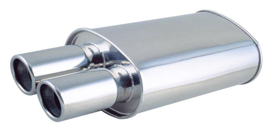 Vibrant StreetPower Oval Muffler 5in x 9in x 15in - 2.25in inlet/outlet (Offset-Offset Same Side)