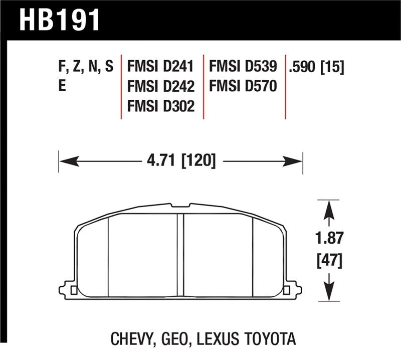 Hawk 87 Toyota Corolla FX16 HP+ Street Front Brake Pads