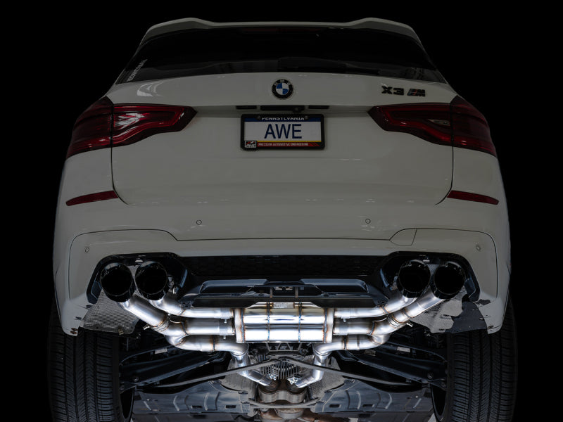 AWE Tuning 20-25 BMW X3 M/M Comp (F97) AWD SwitchPath Axle-Back Exhaust - Diamond Black Tips