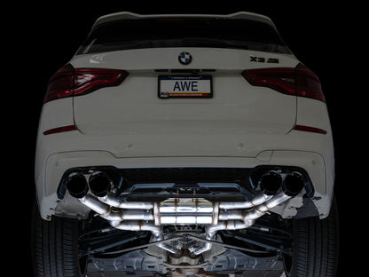 AWE Tuning 20-25 BMW X3 M/M Comp (F97) AWD SwitchPath Axle-Back Exhaust - Diamond Black Tips