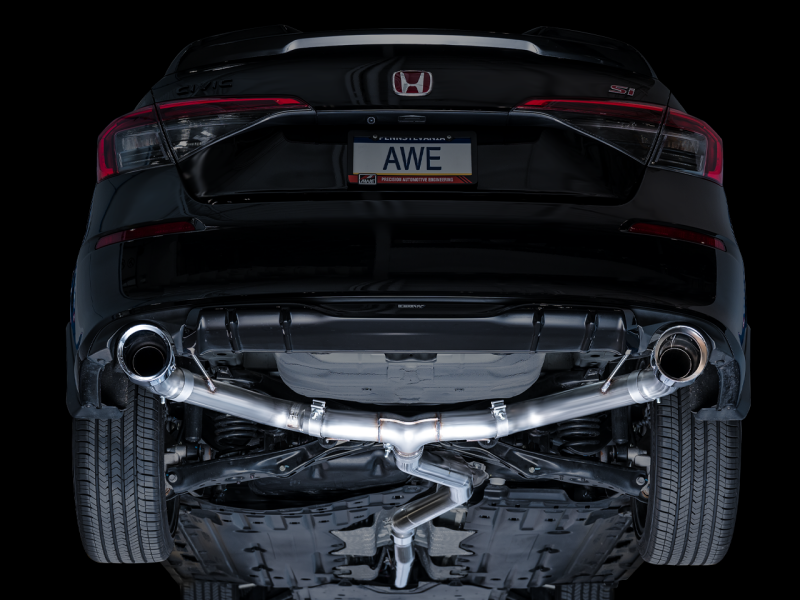 AWE Tuning 22+ Honda Civic Si/Acura Integra Track Edition Cat-Back Exhaust - Dual Chrome Silver Tips