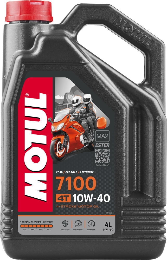 MOTUL 7100 4T SYNTHETIC OIL 10W-40 4-LITER 104092 - 82-2052