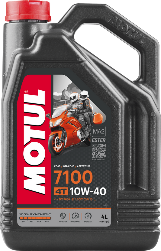 MOTUL 7100 4T SYNTHETIC OIL 10W-40 4-LITER 104092 - 82-2052
