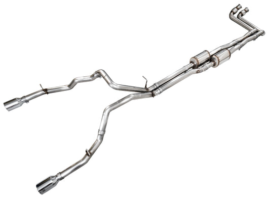 AWE Tuning 25+ RAM 1500 3.0TT 0FG Cat-Back Touring Exhaust - Chrome Silver Tips