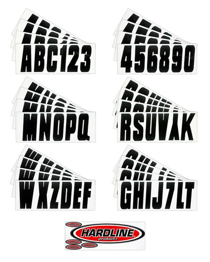 Hardline Boat Lettering Registration Kit 3 in. - 350 Black Solid - BLK350EC