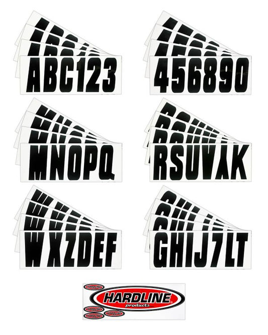 Hardline Boat Lettering Registration Kit 3 in. - 350 Black Solid - BLK350EC