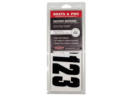 Hardline Boat Lettering Registration Kit 3 in. - 350 Black Solid - BLK350EC
