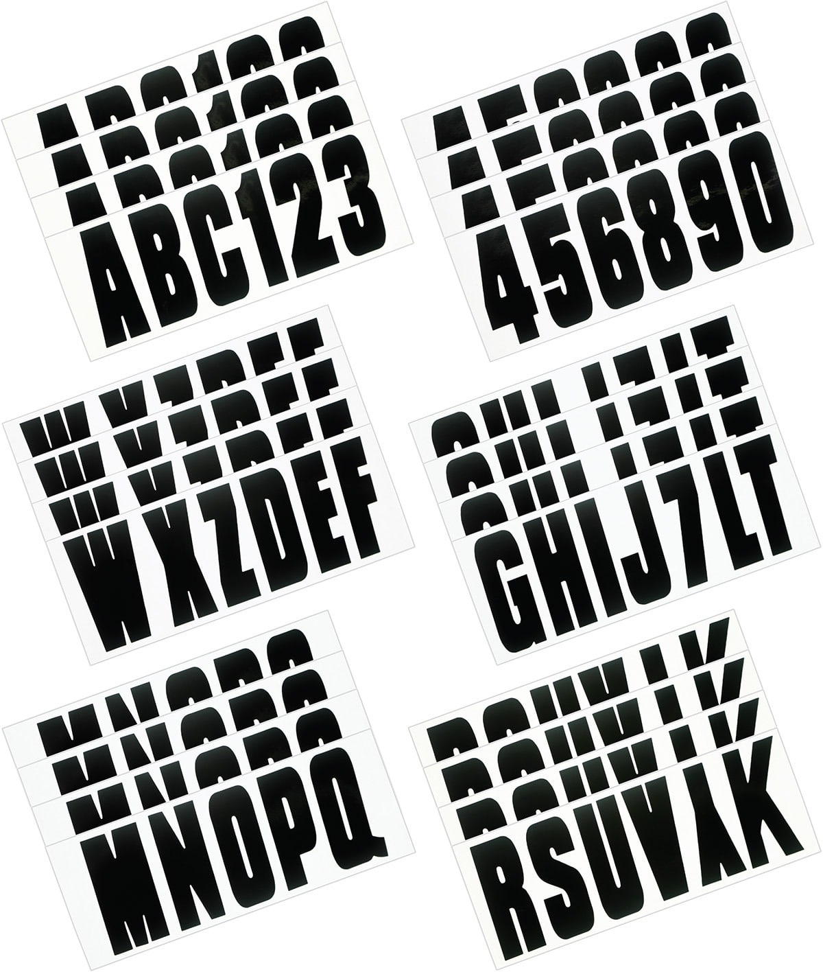 Hardline Boat Lettering Registration Kit 3 in. - 350 Black Solid - BLK350EC