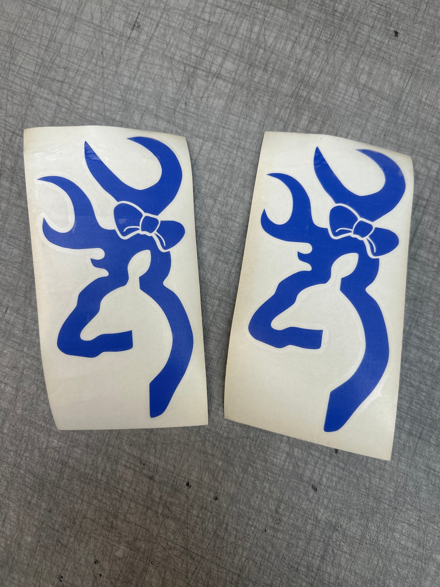 INSTOCK 2 Girl Bow Browning Buckmark BLUE Decal 5" Hunting Truck/Car Window Sticker bow