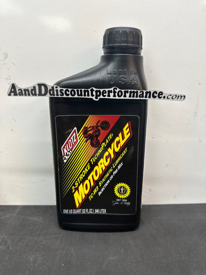 INSTOCK Klotz KL-302 Motorcycle TechniPlate Synthetic 2-Stroke Pre-Mix / Injector Oil, 1 Quart