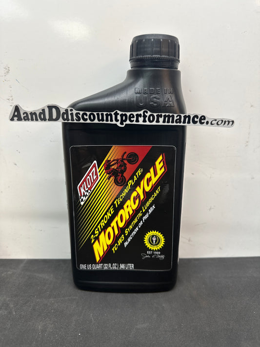 INSTOCK Klotz KL-302 Motorcycle TechniPlate Synthetic 2-Stroke Pre-Mix / Injector Oil, 1 Quart