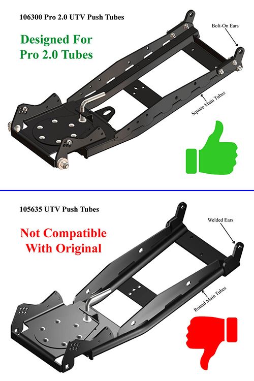 INS KFI 18+ Polaris Ranger 1000/ Crew/XP/XP Crew Pro 2.0 Swift Latch STD- Sq Tube Plow Mount Adapter - 106345