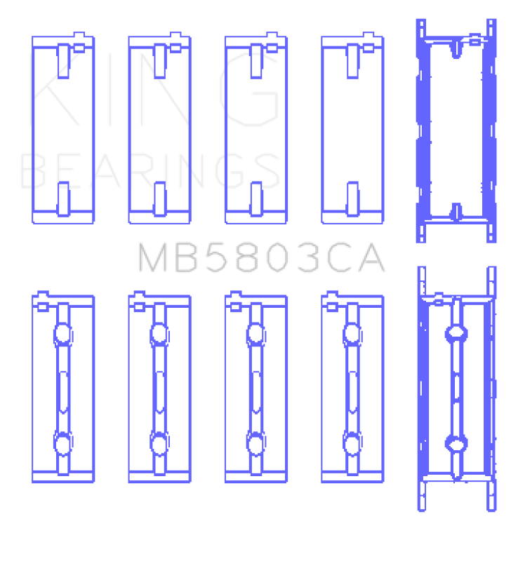 King Engine Bearings BMW S65B40A Crankshaft Main Bearing Set (Set of 5)