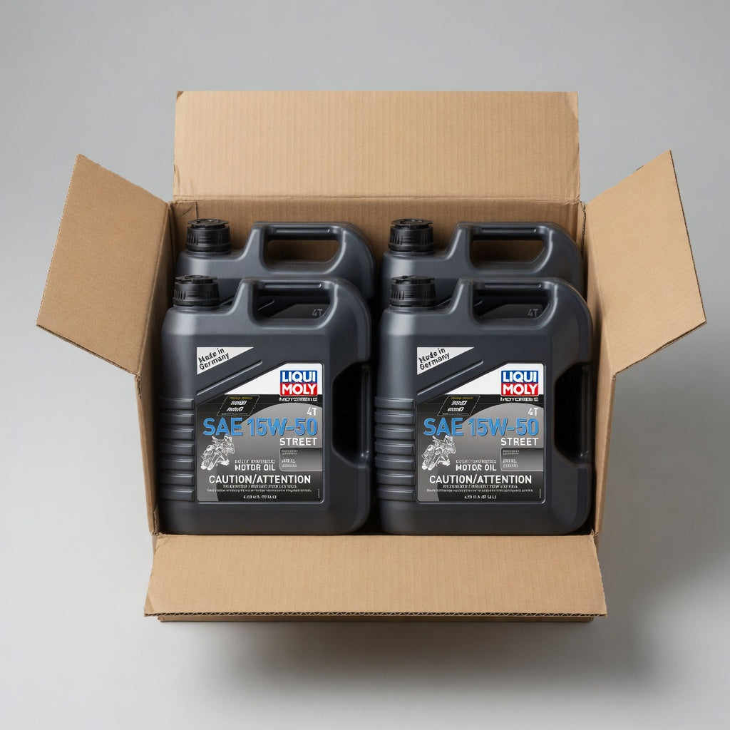 INSTOCK LIQUI MOLY case of 4 MOTORBIKE 4T Full synthetic OIL 15W-50 STREET 4 LITER - 20060