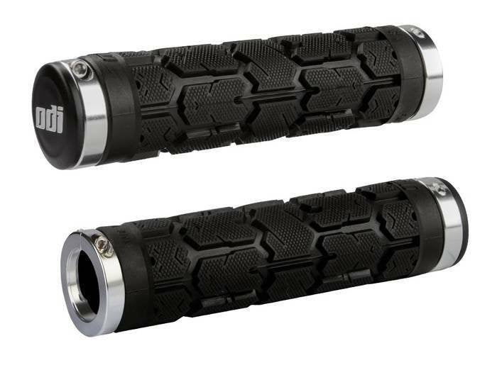 ODI ROGUE NO FLANGE LOCK-ON GRIPS BLACK/SILVER 130MM - L31RGB-S