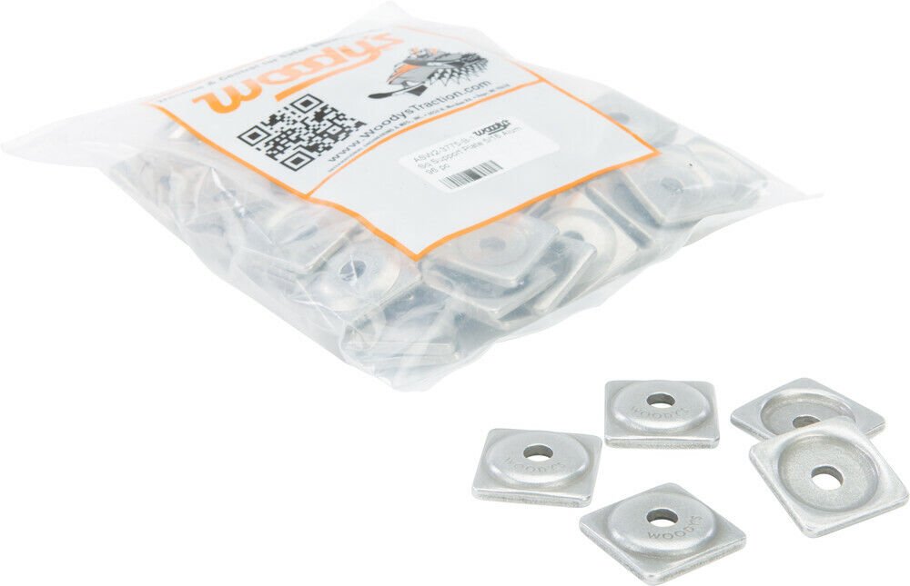 WOODYS DIGGER SUPPORT PLATES 5/16 SQUARE ALUMINUM 96 PACK ASW2-3775-B