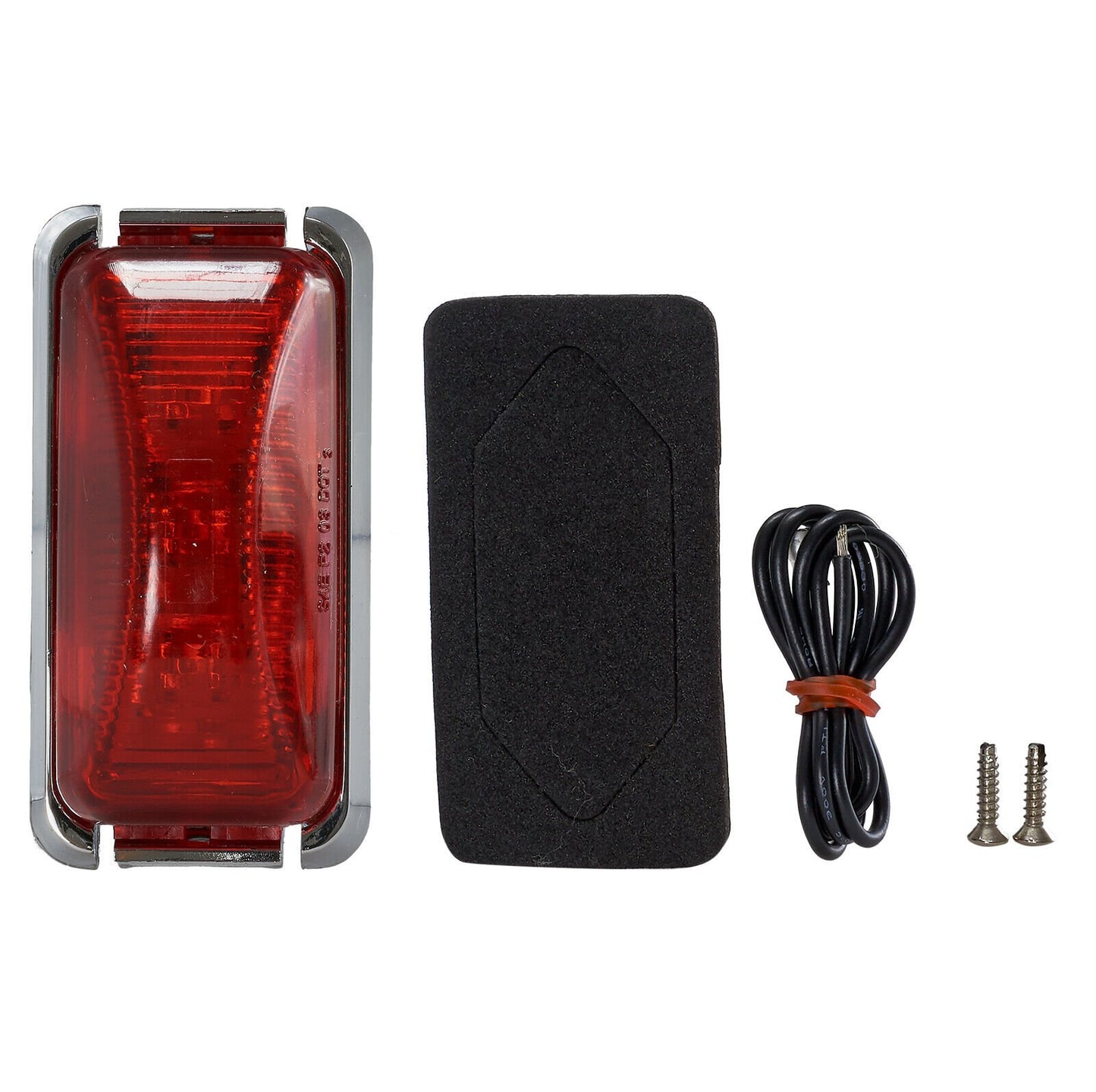 LED Clearance Light Red Chrome Bezel