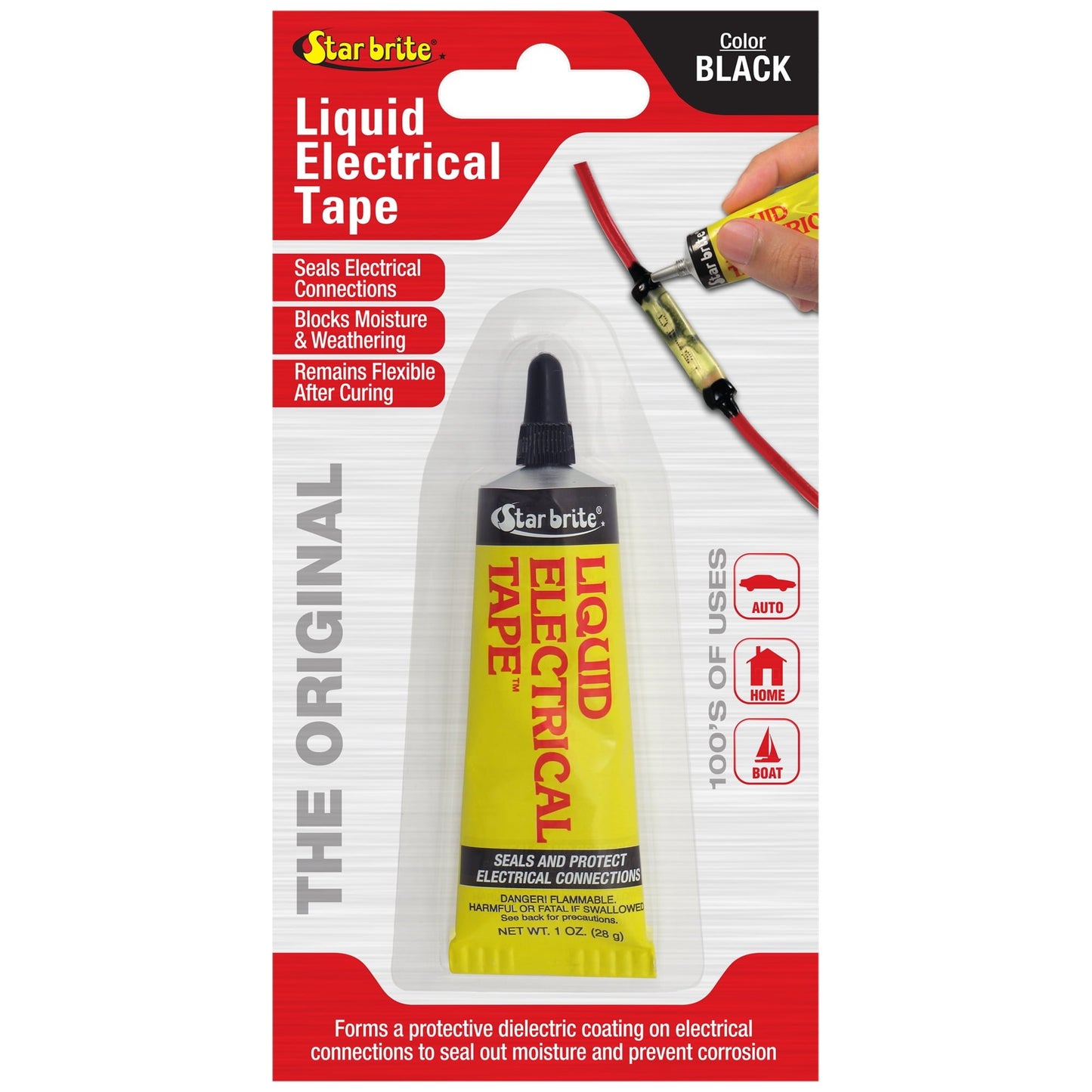 STAR BRITE Liquid Electrical Tape Black 1 OZ. Tube - 84154