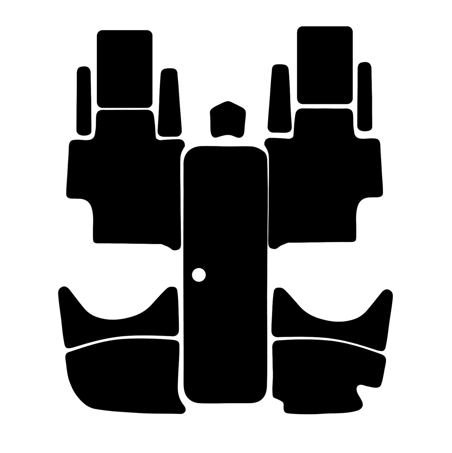 SBT Interior Traction Black Groove Mat Kit for Sea-Doo Speedster SK 1999-2000 - 130BT806Int