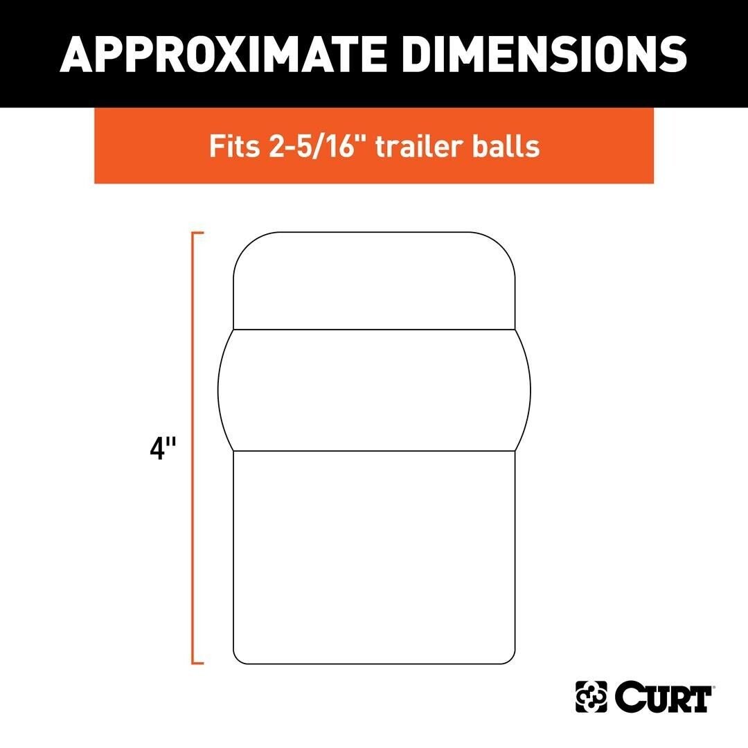 INSTOCK CURT 21811 Trailer Ball Cover (Fits 2-5/16" Balls, Black Rubber, Packaged)