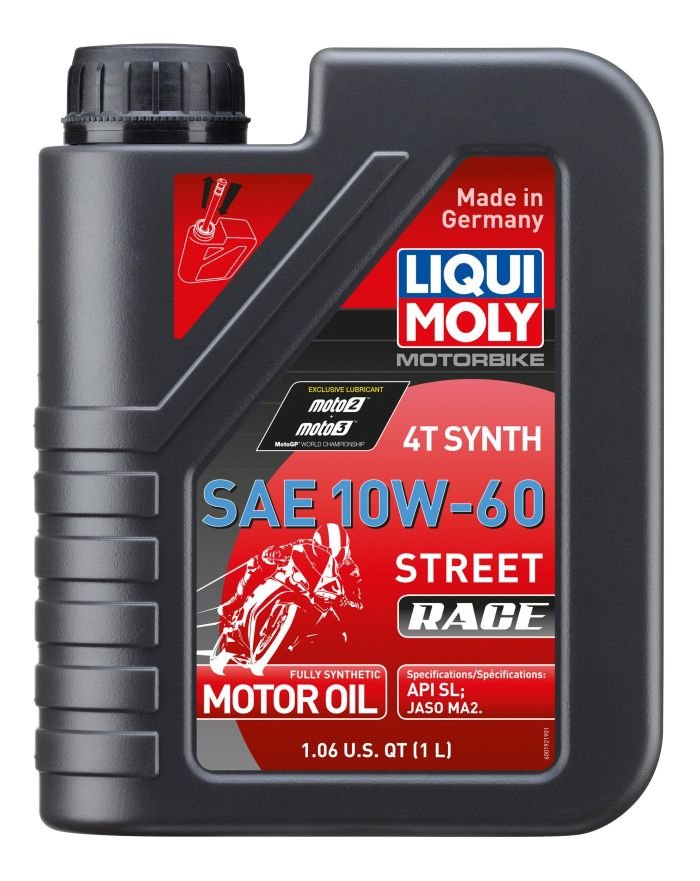 LIQUI MOLY MOTORBIKE 4T SYNTHETHIC OIL 10W-60 STREET RACE 1 LITER - 20070