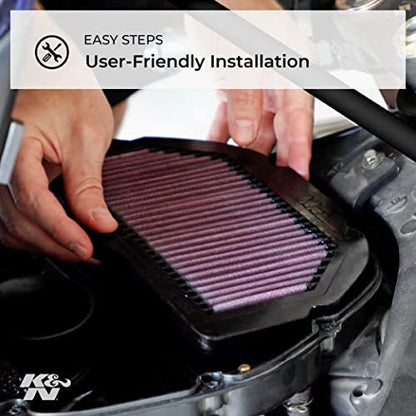 K&N Engine Air Filter: High Performance, Premium, Powersport Air Filter: Fits 2008-2019 YAMAHA (YZF R6, YZF R6S) YA-6008R