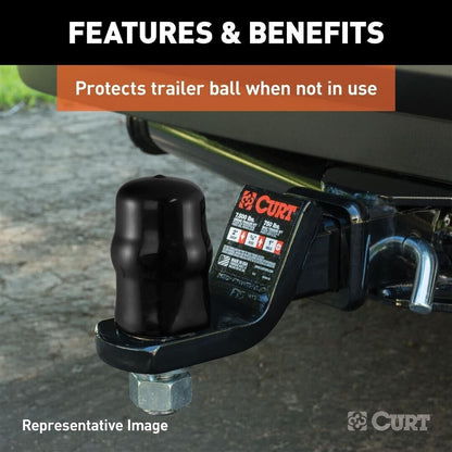 INSTOCK CURT 21811 Trailer Ball Cover (Fits 2-5/16" Balls, Black Rubber, Packaged)