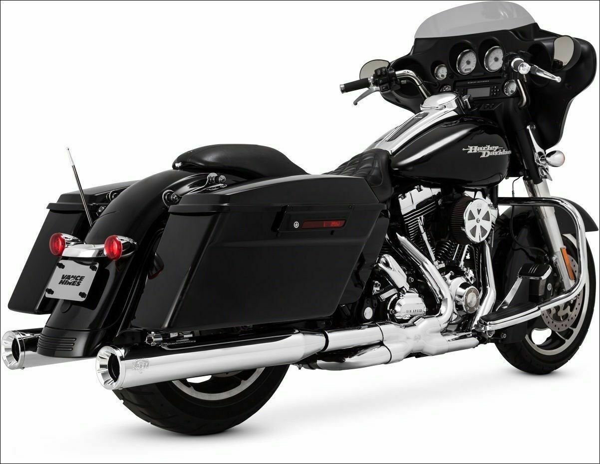 Vance & Hines Eliminator 400 4" Pair Round Slip-on Mufflers Chrome Harley Touring 16703