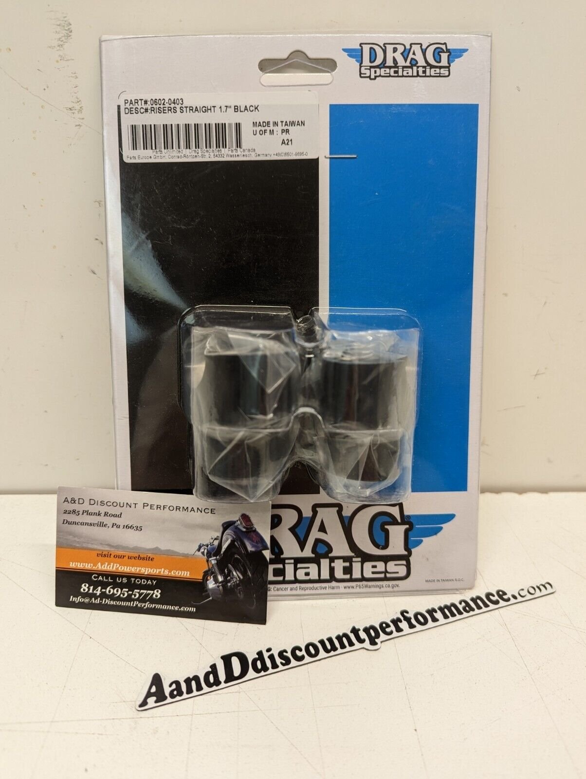 1.7" Black Short Handlebar Risers for Harley Sportster Dyna Softail Chopper