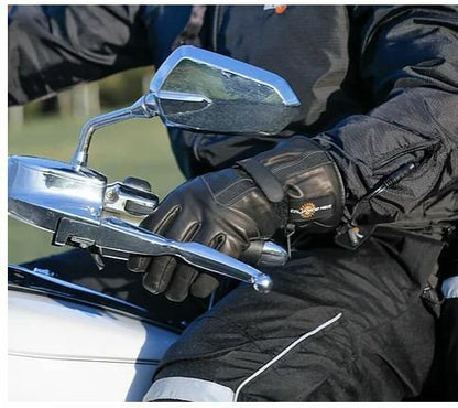 California Heat 12V Heated Motorcycle Street Riding Cold Weather Leather Gloves