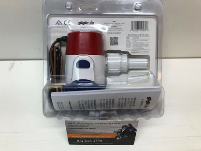 INS Rule 25DA 500 GPH bilge pump 12v 12volt boat marine pwc w/backflow preventer