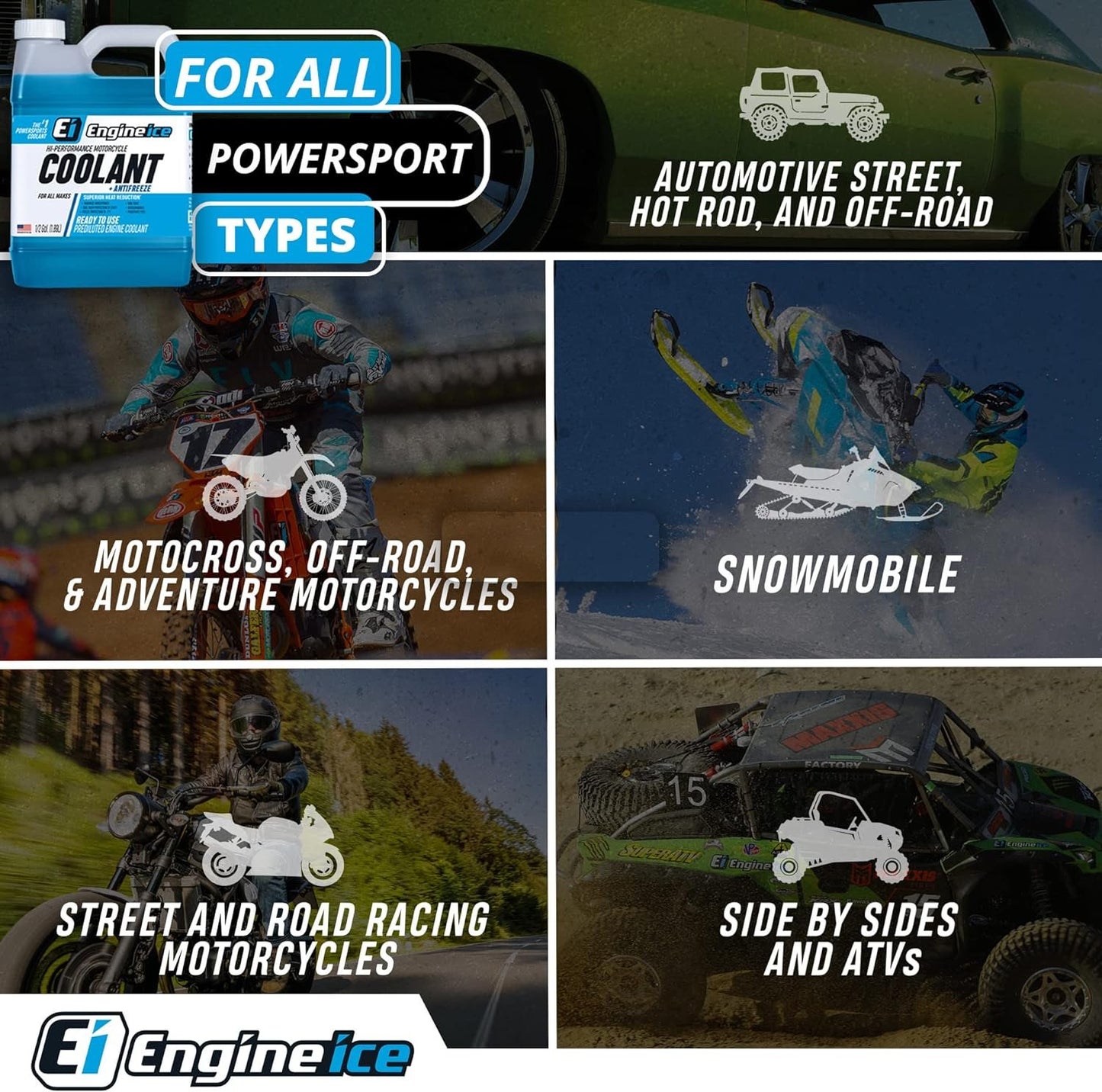 Case of 4 ENGINE ICE HI-PERFORMANCE COOLANT 1/2 GALLON - 10850