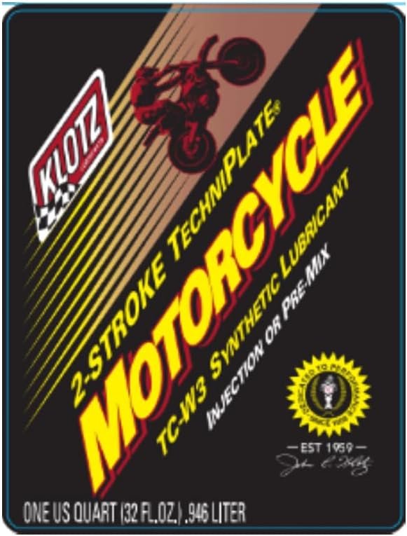 INSTOCK Klotz KL-302 4 PACK Motorcycle TechniPlate Synthetic 2-Stroke Pre-Mix / Injector Oil, 1 Quart