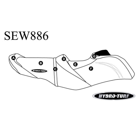 Hydroturf Custom Seat Cover for Sea-Doo RXT-X 300/RXT-X aS 260/RXT 260/Wake Pro 215 - SEW886