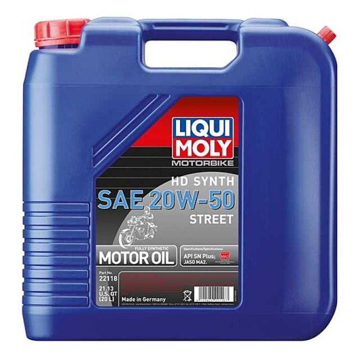 LIQUI MOLY MOTORBIKE HD SYNTH 20W-50 STREET 20 LITER - 22118