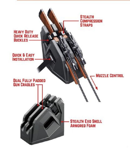 Seizmik ICOS Gun Holder (2 Gun) ICOS in Cab on Seat Gun Rack 07200